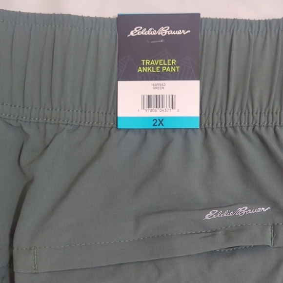 NWT Eddie Bauer Traveler Ankle Pant, Color Green Size 2X - Picture 11 of 14
